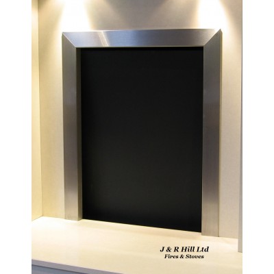 Fire Trim - Frame Open Coal Fire Brushed Stainless steel 16"-18" 